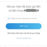 Nhập mã xác nhận OTP xác thực đăng nhập Tgdd.